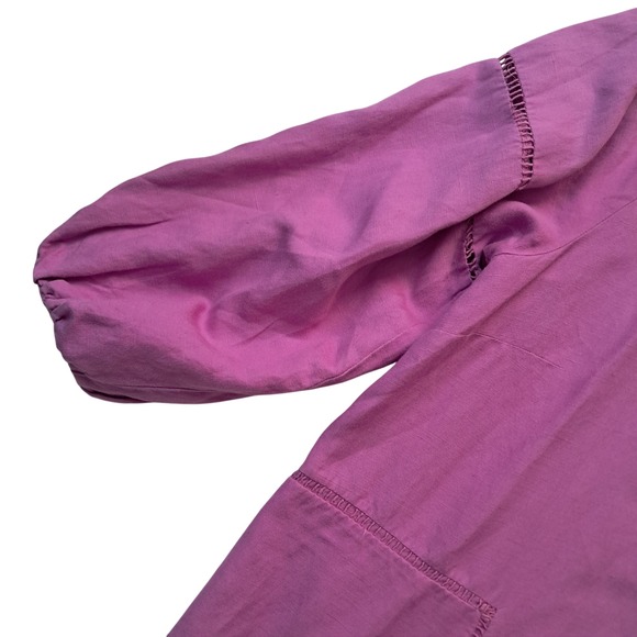 LOFT Dress Women's XL Mini Cutout Linen‎ Blend Pocket Purple Relaxed Fit - Picture 5 of 9